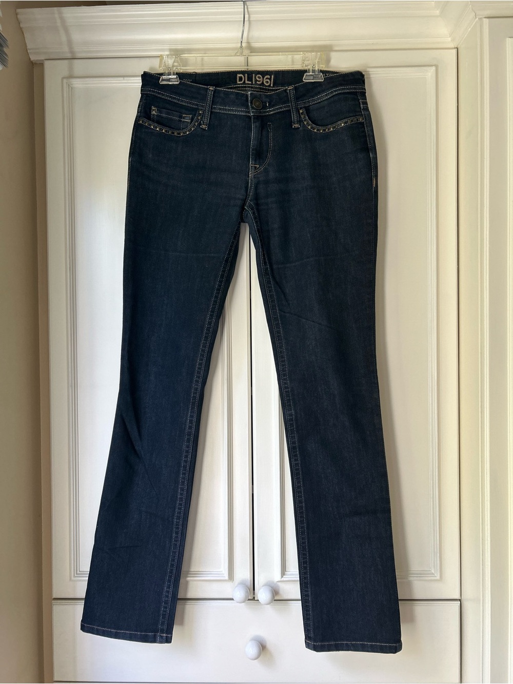 DL1961 Premium Women's Dark Indigo Denim Straight Leg Jeans